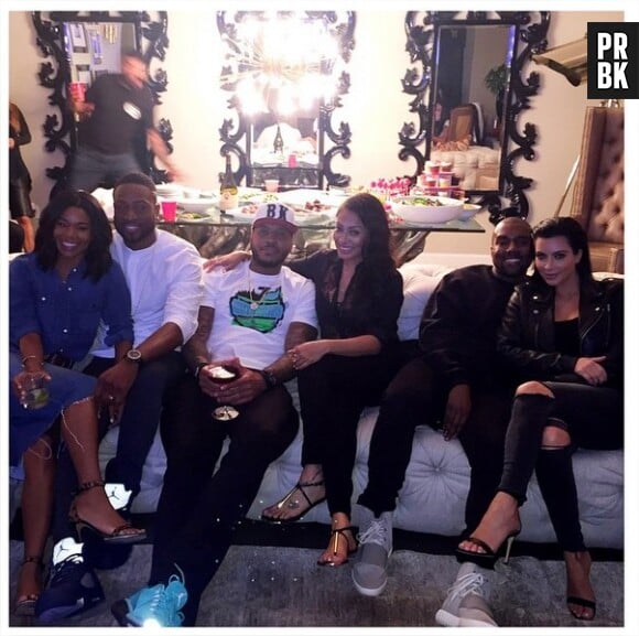 Kim Kardashian et Kanye West entre amis pour regarder le match de boxe Floyd Mayweather VS Manny Pacquiao le samedi 2 mai 2015