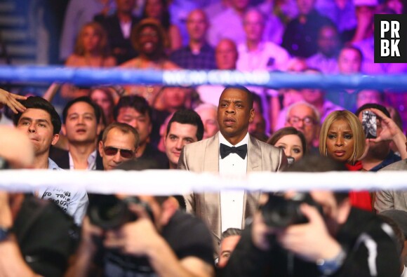 Jay-Z au match de boxe Floyd Mayweather VS Manny Pacquiao le samedi 2 mai 2015 à Las Vegas