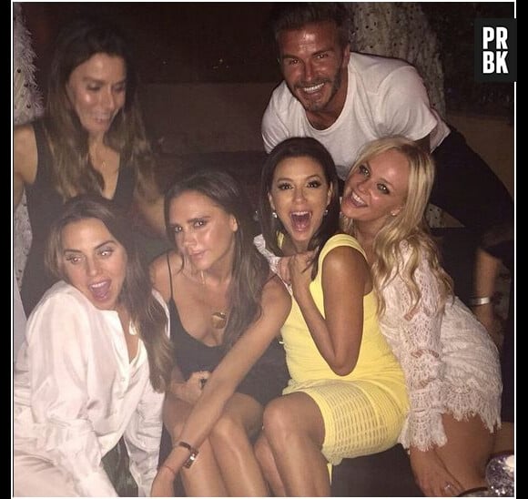 David Beckham fête ses 40 ans avec Victoria Beckham, Mel C, Eva Longia et Emma Bunton, le 2 mai 2015 au Maroc