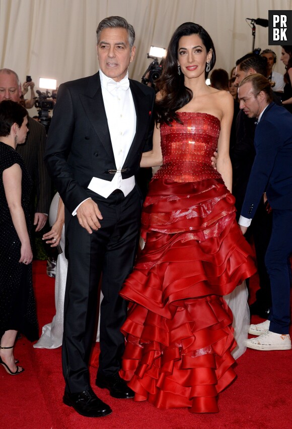 George Clooney et sa femme Amal Alamuddin au Met Gala 2015, le 4 mai 2015 à New York
