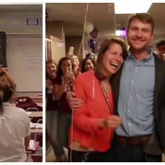 Trop cute : quand les élèves d'un lycée aident un professeur à demander en mariage sa copine !