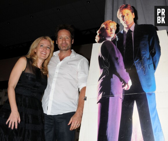 David Duchovny et Gillian Anderson au panel organisé pour les 20 ans de la série X-Files, le 18 juillet 2013 à San Diego