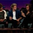 Louis Tomlinson, Niall Horan, Harry Styles et Liam Payne au Late Late Show de James Corden le 14 mai 2015