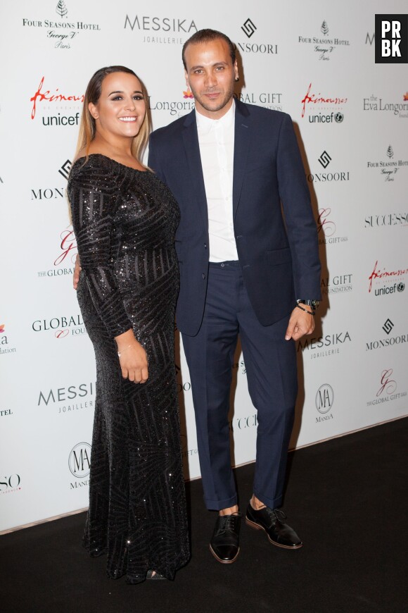 Merwan Rim et sa femme Bérangère Noguès au Global Gift Gala 2015, le 25 mai 2015