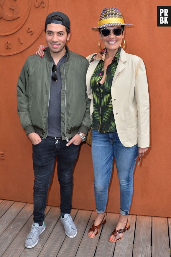 Cristina Cordula et son fils Enzo au Village Roland Garros le 3 juin 2015