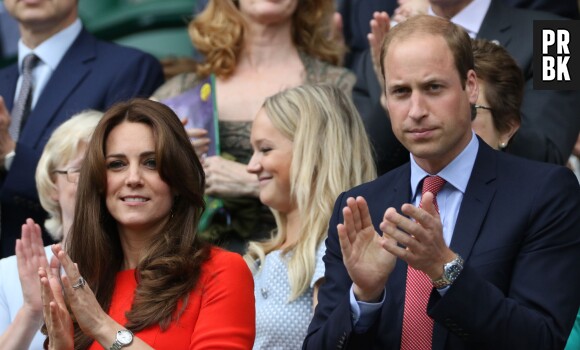 Kate Middleton et le Prince William lors des quarts de finale de Wimbledon, le 8 juillet 2015