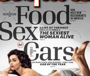 Emilia Clarke nue en Une du magazine Esquire en octobre 2015