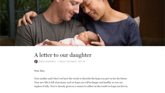 Mark Zuckerberg papa engagé : le fondateur de Facebook présente sa fille et fait don de ses actions