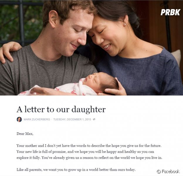 Mark Zuckerberg papa : pour la naissance de sa fille, le fondateur de Facebook donne 99% de ses actions à une fondation pour les enfants