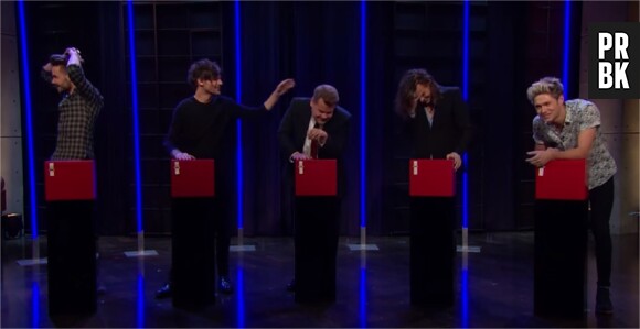 One Direction pendant le jeu Tattoo Roulette avec James Corden