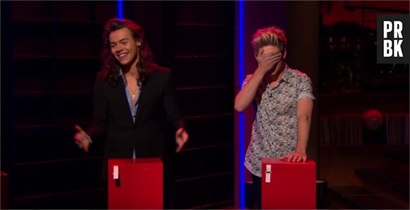Niall Horan et Harry Styles dans l'émission The Late Late Show with James Corden