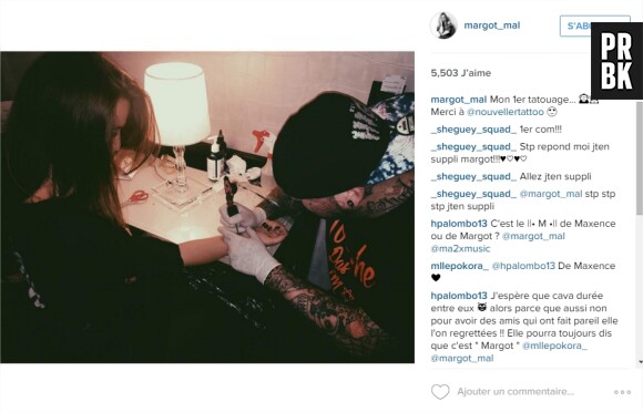 Ma2x : sa copine Margot Malmaison se fait tatouer en même temps que lui