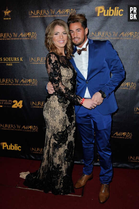 Emilie Fiorelli et Rémi Notta à la cérémonie des Lauriers TV Awards le 13 janvier 2016, au Théâtre des Variétés