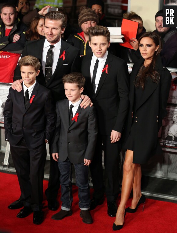Victoria Beckham, David Beckham et leurs fils en 2013
