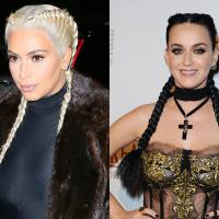 Kim Kardashian blonde VS Katy Perry brune : qui porte le mieux les nattes collées ?