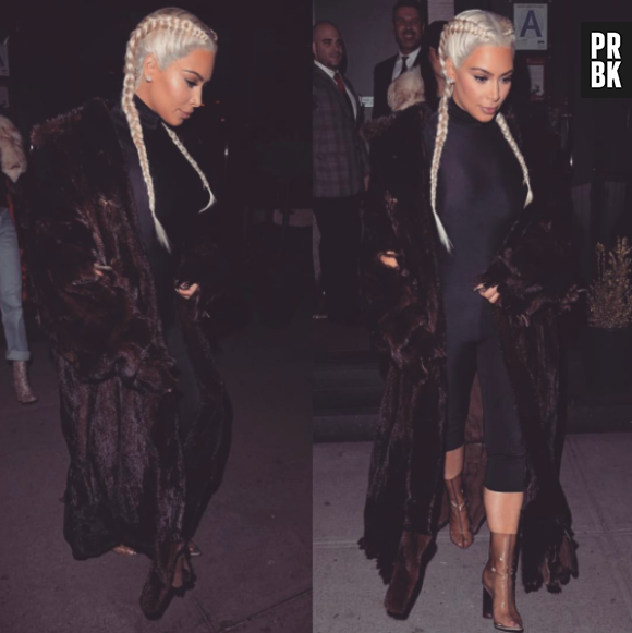 Kim Kardashian addict à la coiffure nattes collées, février 2016