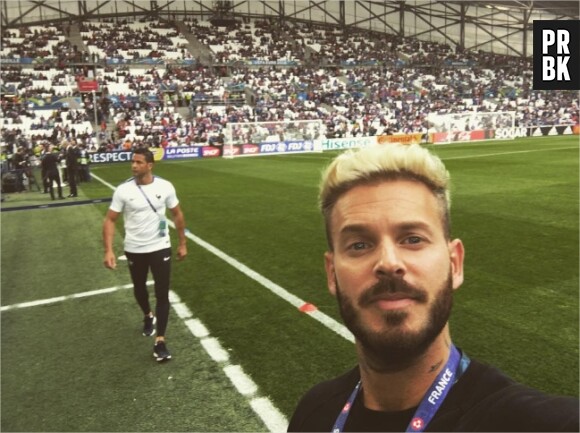 M. Pokora au Stade Vélodrome pour le match France-Albanie le 15 juin 2016