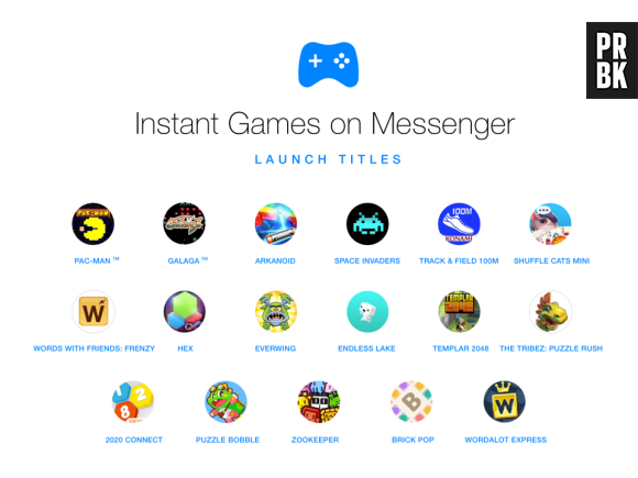 Facebook Messenger intègre 17 jeux gratuits