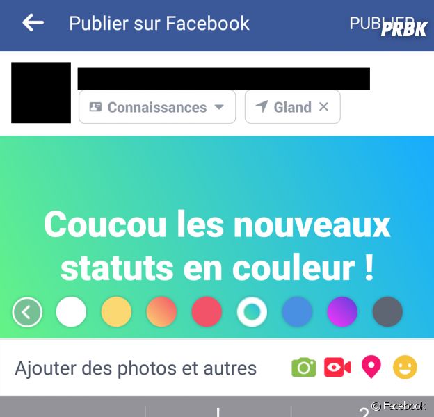 Facebook lance les statuts colorés