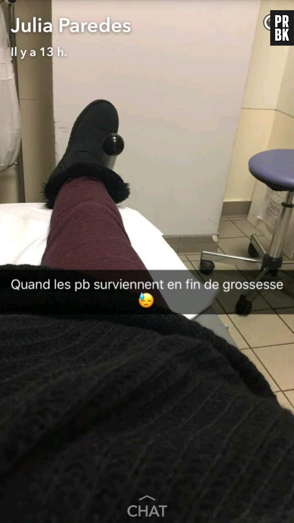 Julia Paredes hospitalisée avant la naissance de sa fille