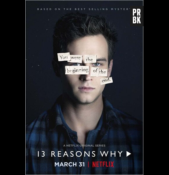 Brandon Flynn sur une affiche de la saison 1 de 13 Reasons Why