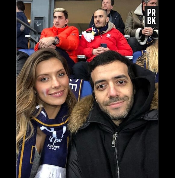 Tarek Boudali et Camille Cerf au match France/Colombie le 23 mars