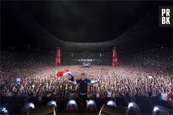 Ed Sheeran lors de son concert au Stade de France le 7 juillet 2018