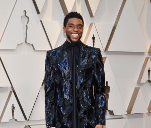 Chadwick Boseman sur le tapis rouge des Oscars 2019 le 24 février à Los Angeles