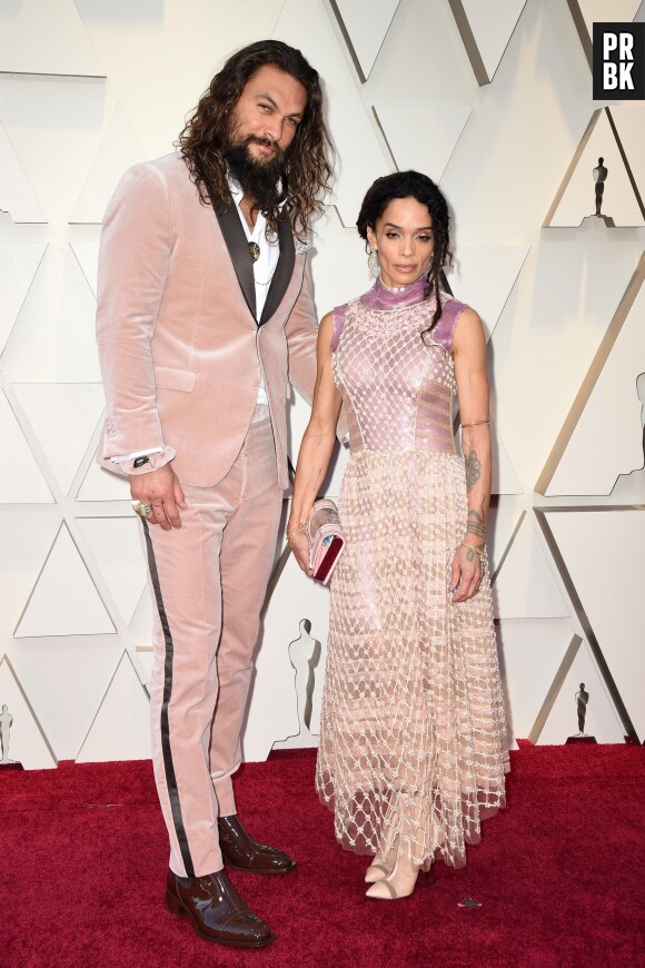 Jason Momoa et Lisa Bonet sur le tapis rouge des Oscars 2019 le 24 février à Los Angeles