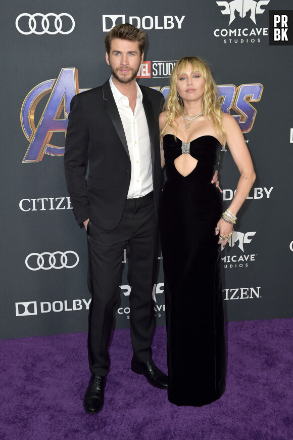 Liam Hemsworth et Miley Cyrus lors de l'avant-première d'Avengers : Endgame en avril 2019