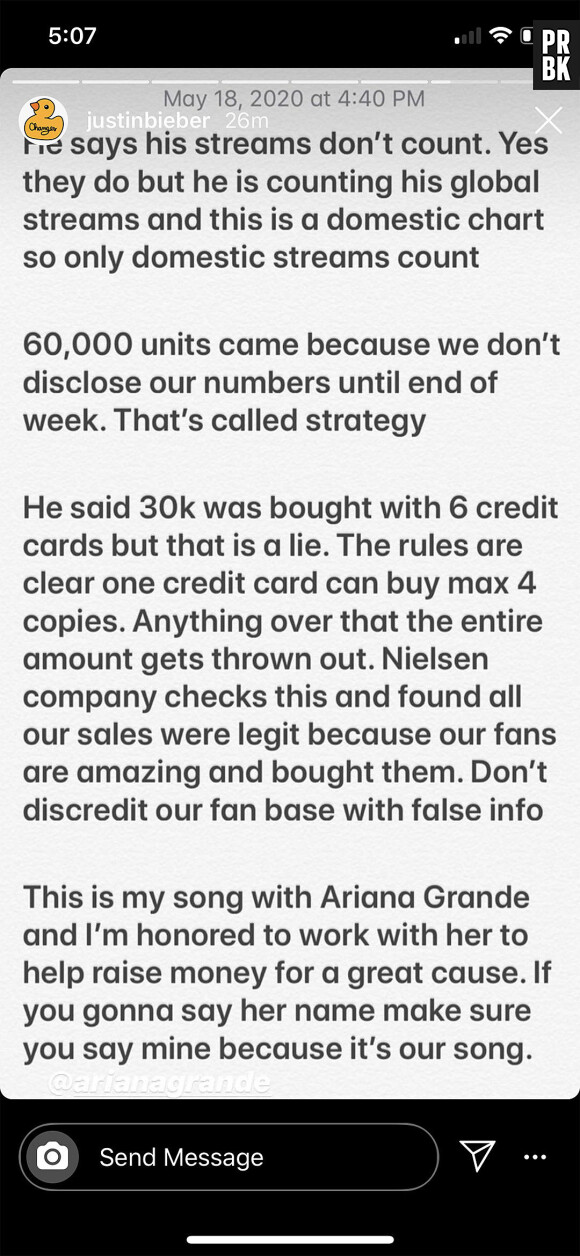 Justin Bieber et Ariana Grande : 6ix9ine les accuse d'avoir "acheté" leur numéro 1 Billboard, ils répondent