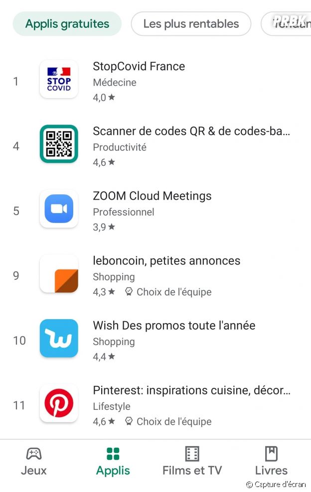 StopCovid : l'appli contre le coronavirus est en tête des téléchargements sur iOS (App Store) et Android (Google Play)