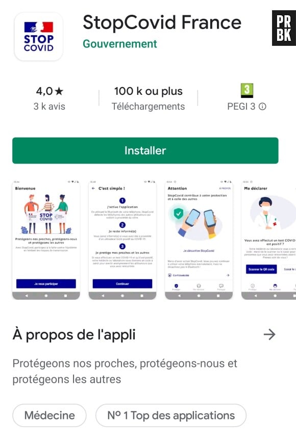 StopCovid : l'appli contre le coronavirus est en tête des téléchargements sur iOS (App Store) et Android (Google Play)