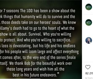 The 100 saison 7 : le compte Instagram de la série a spoilé la mort de Bellamy