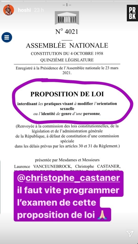 Hoshi aussi soutient la proposition de loi contre les thérapies de conversion