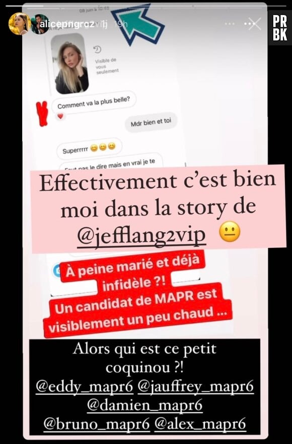 Jefflang2vip révèle qu'un candidat de Mariés au premier regard serait infidèle. Un jeune femme dévoile être celle qui a reçu les messages.