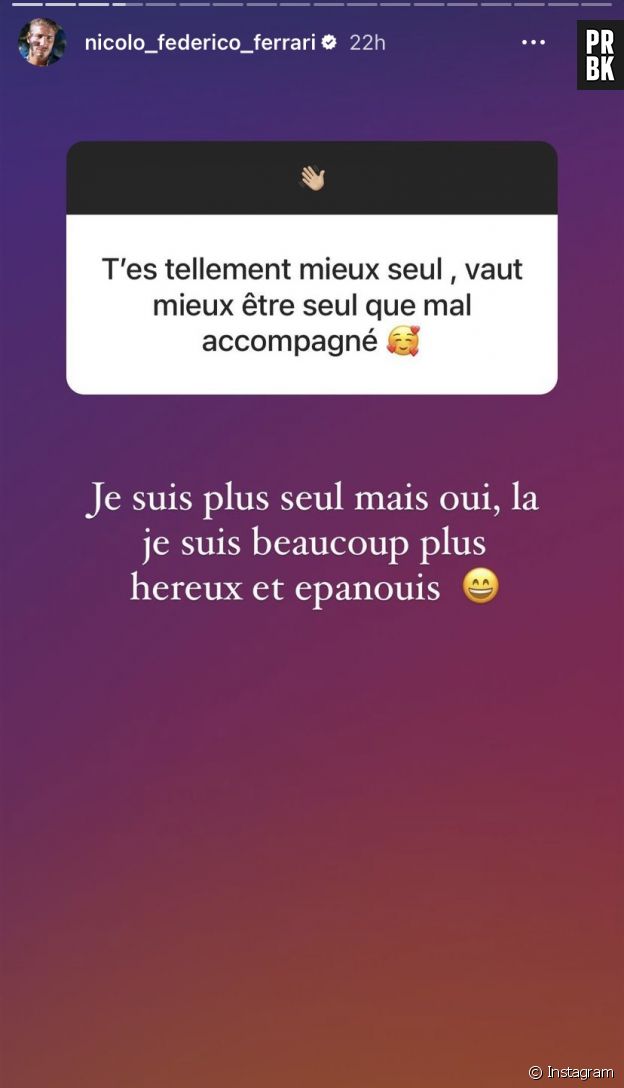 Nicolo annonce qu'il n'est plus seul !
