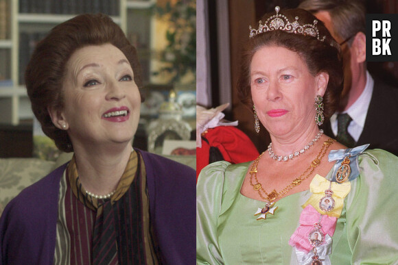 La Princesse Margaret jouée par Lesley Manville dans The Crown VS dans la vie