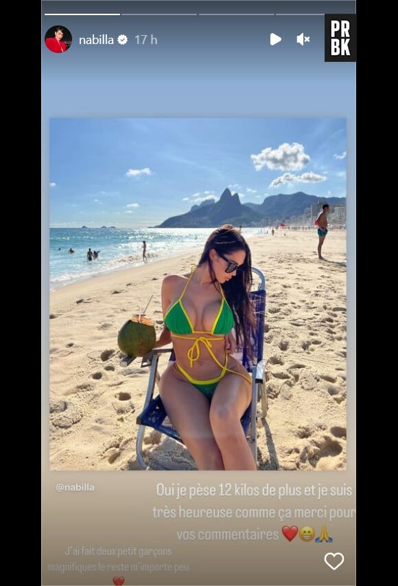 Nabilla Benattia répond après des critiques sur son poids sur Instagram