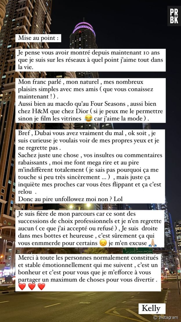 Kelly Vedovelli pousse un coup de gueule contre ses haters