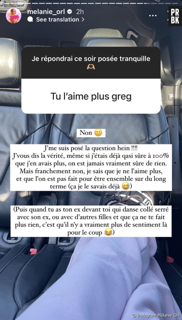 La candidate assure qu'elle ne "l'aime plus" et qu'elle n'a plus de sentiments pour Greg