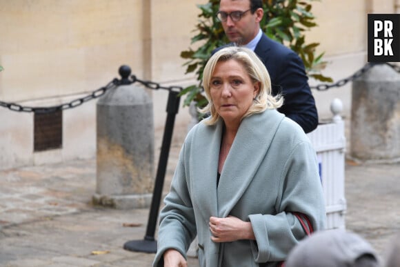 La première ministre reçoit Marine Le Pen, Présidente du groupe Rassemblement national à l'Assemblée nationale, à l'hôtel de Matignon à Paris le 11 avril 2023. © Lionel Urman / Panoramic / Bestimage  