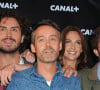 Yann Barthes et l'equipe du 'Petit Journal' lors de la soiree de rentree Canal plus organisee a Paris, le 28 aout 2013 . 
