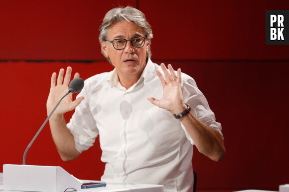 Semi-exclusif - Alain Marschall - Conférence de presse de rentrée de RMC / RMC Sport saison 2021/2022 à l'Altice Campus à Paris, France, le 30 août 2021. © Christophe Clovis / Bestimage 