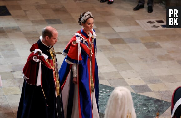 Le Prince William et Kate Middleton à la cérémonie de couronnement du roi d'Angleterre à l'abbaye de Westminster de Londres
