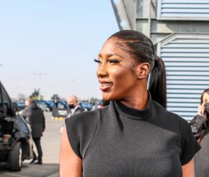 Exclusif - Aya Nakamura - Arrivées au défilé Balenciaga Automne/Hiver 2022/2023 lors de la Fashion Week de Paris au Bourget à Paris, France, le 6 mars 2022. © Da Silva-Perusseau/Bestimage