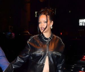 Rihanna, enceinte, et son compagnon ASAP Rocky ont dîné au restaurant "Carbone" à New York le 3 mai 2023.