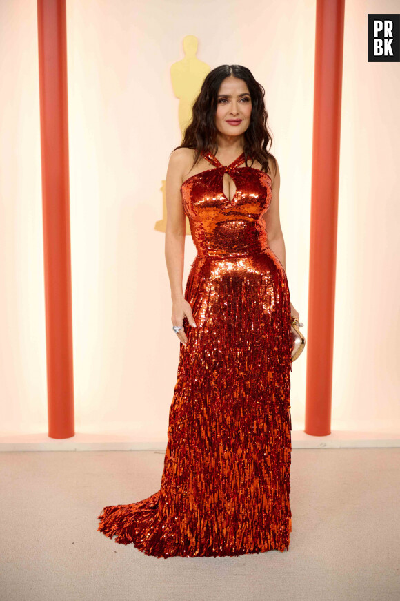 Salma Hayek - Photocall de la 95ème édition de la cérémonie des Oscars à Los Angeles. Le 12 mars 2023