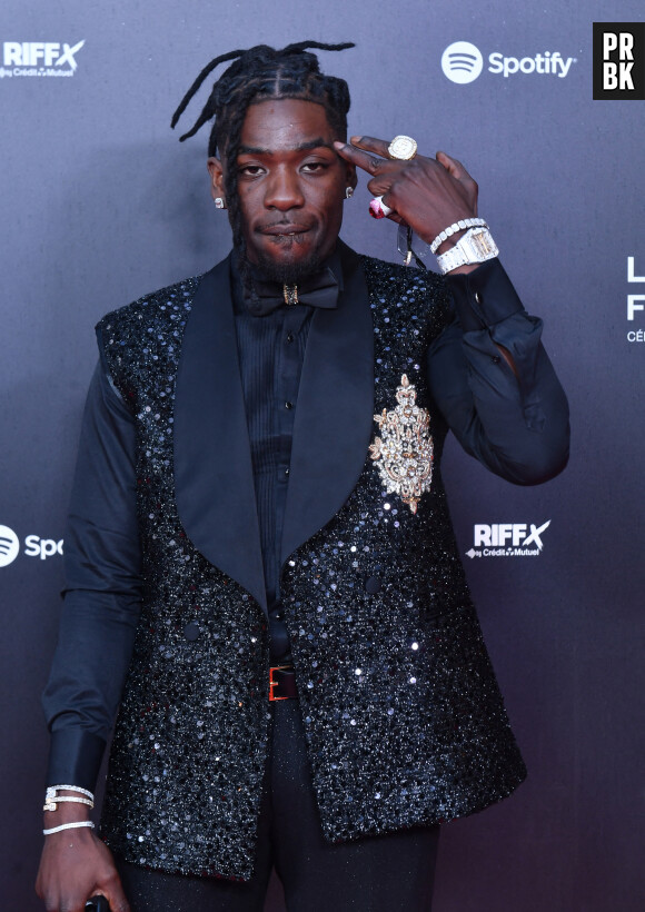 Gazo - Photocall de la première cérémonie des Flammes, dédiée au rap au Théâtre du Châtelet à Paris. Le 11 mai 2023 © Veeren / Bestimage