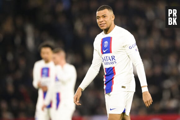 Kylian Mbappe (PSG) - Match de football Ligue 1 Uber Eats Angers Vs PSG (Paris Saint-Germain) 0-2 à Angers le 21 avril 2023. © JB Autissier / Panoramic / Bestimage